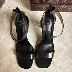 INC International Concepts Black and Clear Strap Heels
